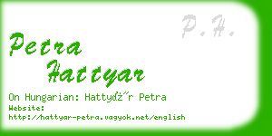 petra hattyar business card